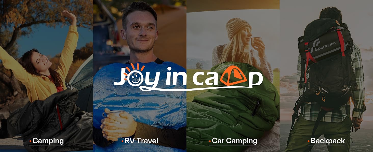 Спальний мішок Sportneer Outdoor у формі ковдри (220×85 см), чорний, температурний режим +10...+26 °C, з отворами для рук