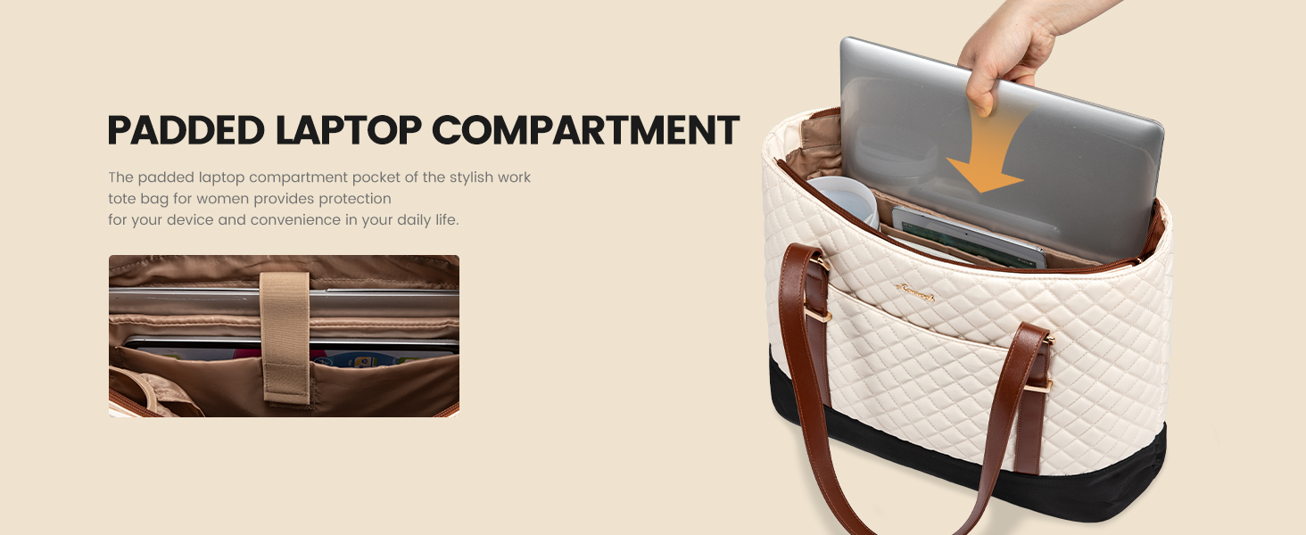 Сумка для ноутбука LOVEVOOK 15.6 дюймів для жінок з відділенням для ланчу, сумка-шоппер, ділова сумка, портфель, сумка для навчання, середнього розміру, водонепроникна, чорна