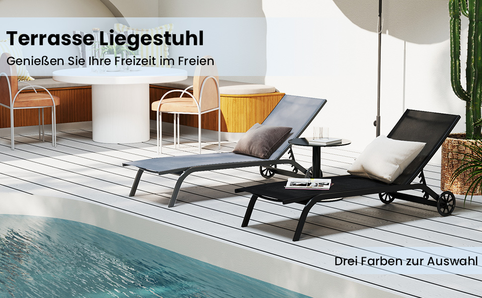 Шезлонг для саду та відпочинку COSTWAY з регульованою спинкою та тканиною, що швидко сохне, коричневий, до 150 кг