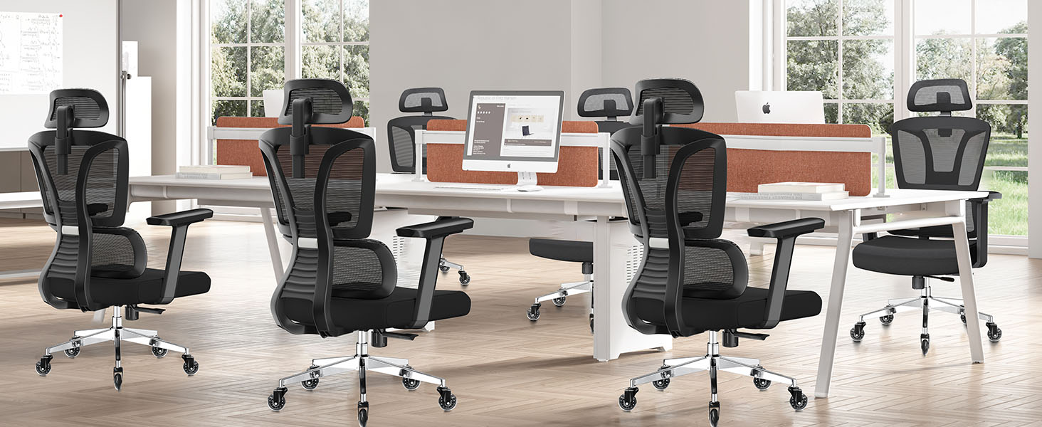 Ергономічне крісло для офісу та дому, 200 кг, чорний колір, з регульованою глибиною сидіння, 4D підлокітники, підтримка попереку, для тривалого сидіння, з пінопластовим наповнювачем