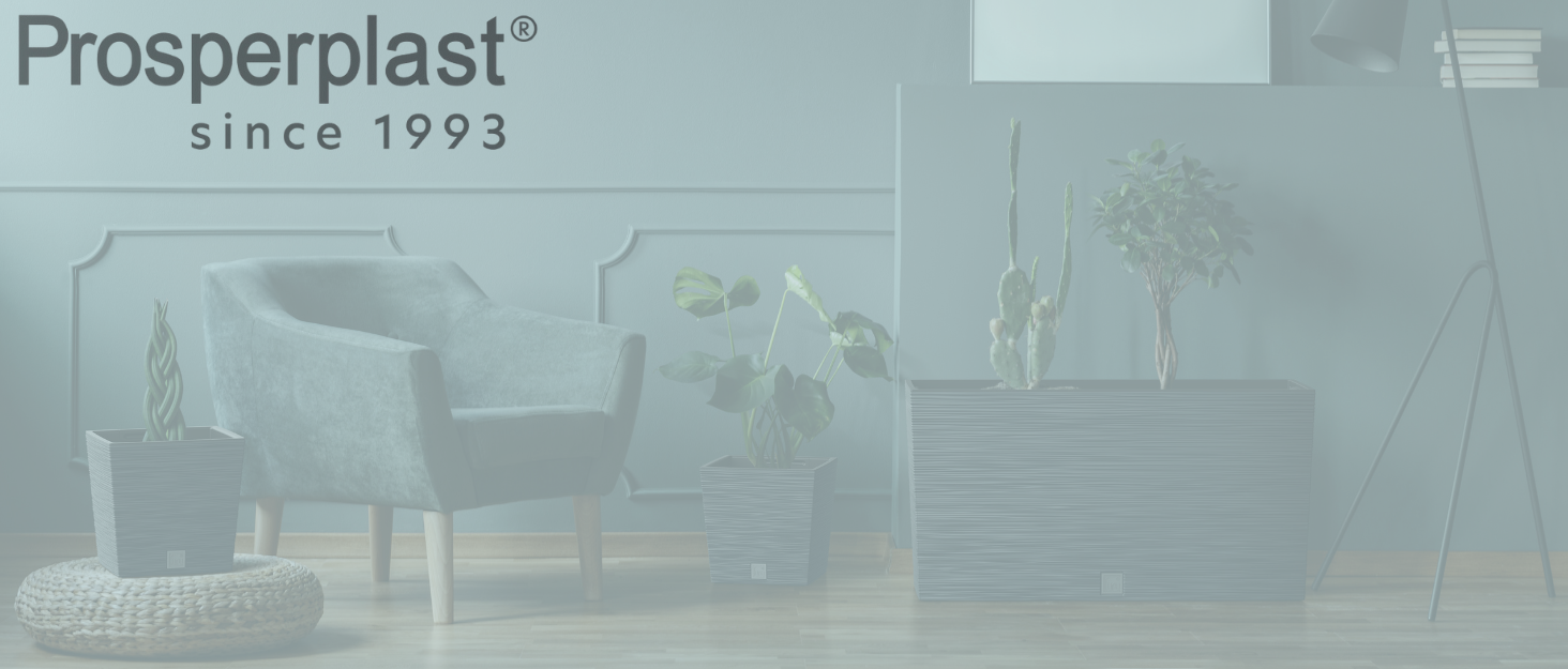 Горщик Prosperplast HEOS з вкладишем | Антрацит | 46.8 x 45 см | Для дому та саду | UV та морозостійкий