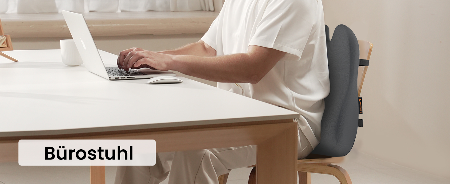 Підпорка для спини ProtoArc з Memory Foam: ергономічна подушка для офісного крісла, авто та робочого столу. Підтримка попереку, дихаюча тканина, регульовані ремені (сірий)