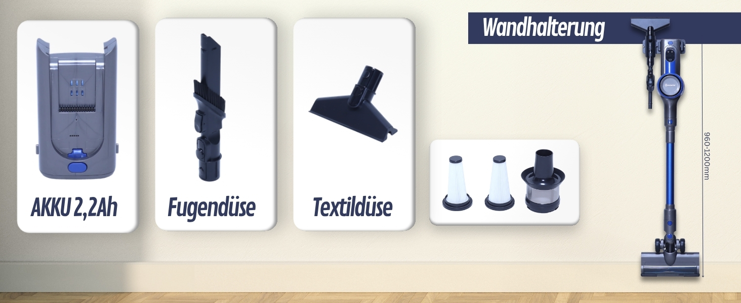 Акумуляторний пилосос 3-в-1 VARIO150: ручний, вертикальний, для килимів та підлоги, від тваринного волосся, до 45 хв роботи