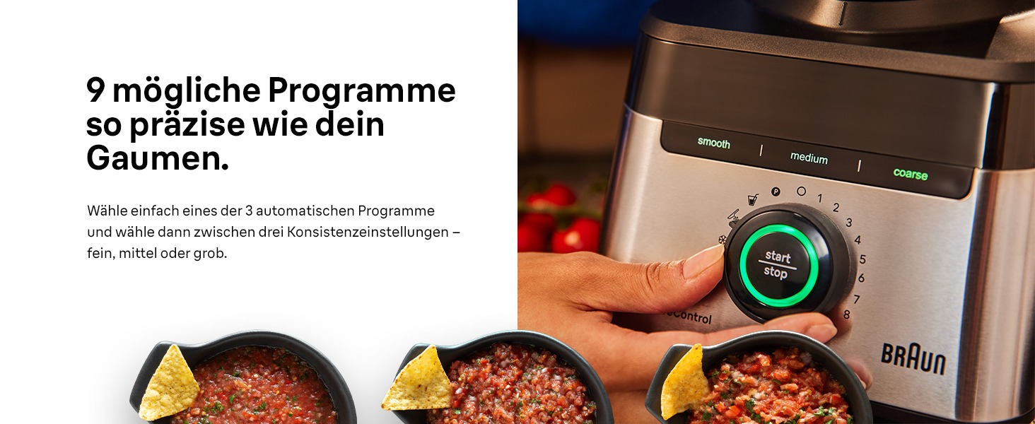 Блендер Braun PowerBlend 9 JB9040BK чорний, 1600 Вт, 2л, 18 програм, 10 швидкостей