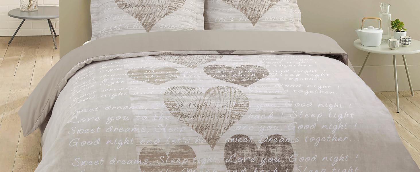 Комплект постільної білизни VISION Alice: простирадло та 2 наволочки, бавовна, бежевий, 200 x 200 см