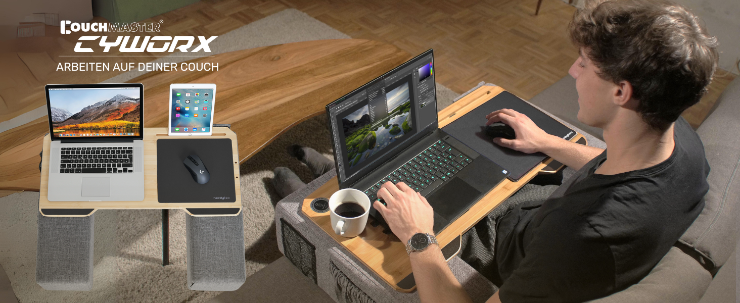 Couchmaster CYWORX: ергономічний стіл для ноутбука на диван, софу чи ліжко (рожевий)