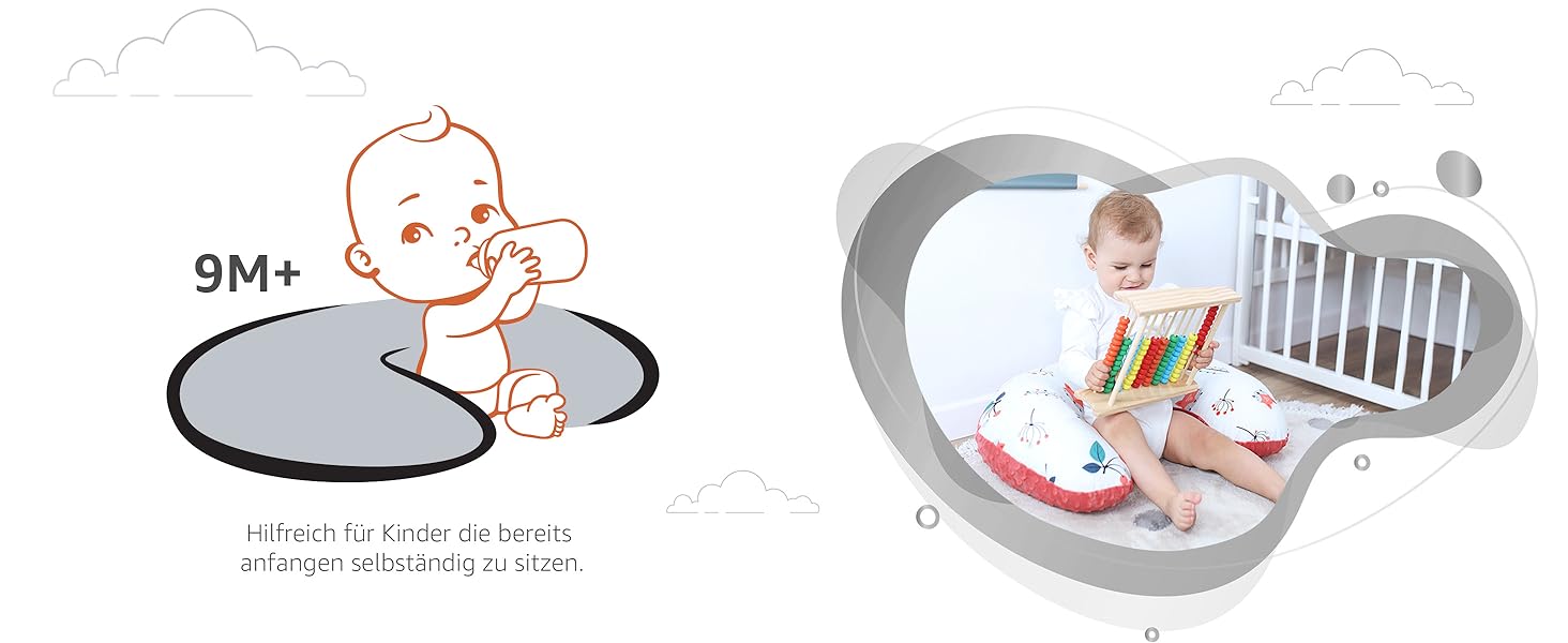 Подушка для годування Totsy Baby Stillkissen Mond Minky 130 см Оленя Сіра (Oeko-Tex) - підтримка для годування груддю
