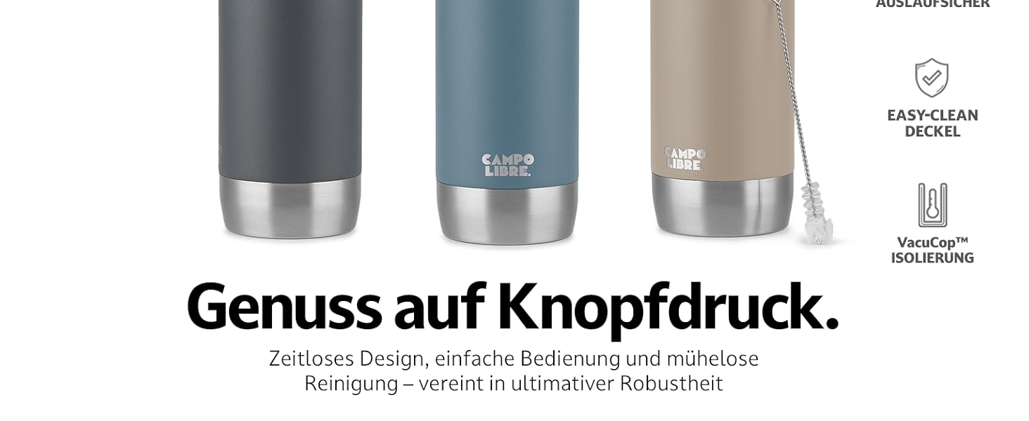 Термокружка Campo Libre® Anto I 450 мл Misty Pink: двостінна, з герметичним клапаном, для кави з собою