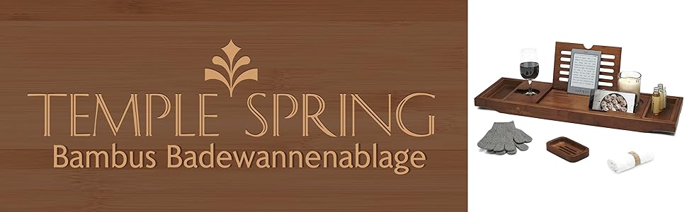 Підставка для ванни Temple Spring з дерева, бамбукова підставка для аксесуарів у ванну кімнату, дерев'яне піднос для ванни, бамбуковий столик для ванни, меблі для ванної кімнати - Шкіряний (Коричневий)