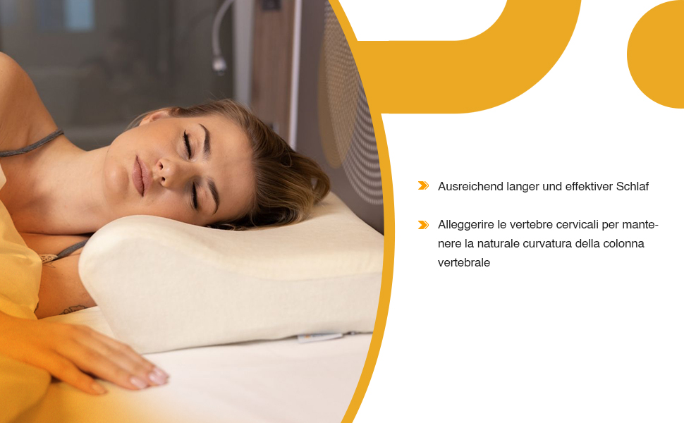 Ергономічна подушка для шиї та попереку Inphysio Luxury з гіпоалергенної пінки з ефектом пам'яті (Memory Foam), бежева, 60 x 35 x 12/7 см, 2 чохли у комплекті