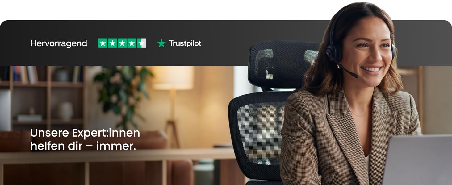 Ергономічне офісне крісло Move Pro для дому та офісу до 150 кг - з підтримкою попереку, регульованою спинкою та обертанням (Чорне)