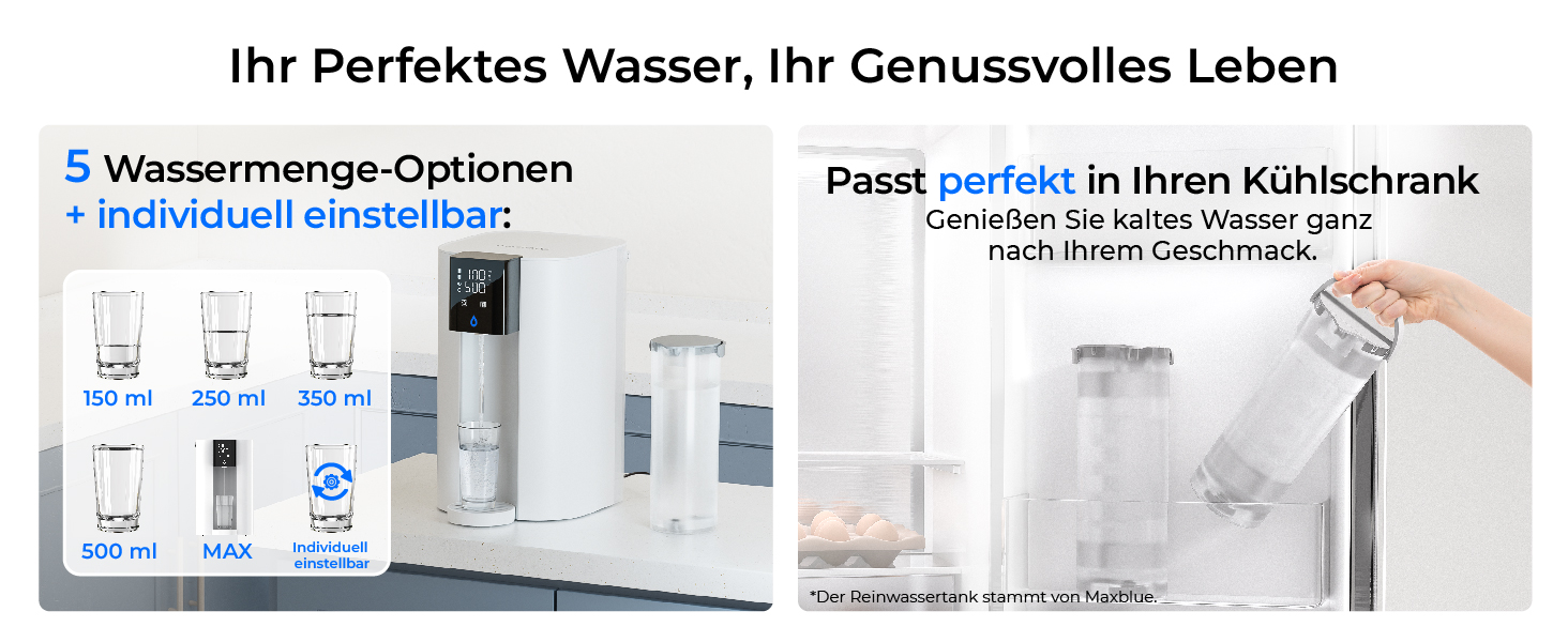 Система зворотного осмосу Waterdrop CoreRO для встановлення на стільницю, миттєвий нагрівач гарячої води, 5 температурних опцій, 6-ступенева фільтрація, 3:1 чиста вода/стоки, зменшує PFAS, без встановлення, WD-C1H, миттєво гаряча вода (температура кімнати, лужна)