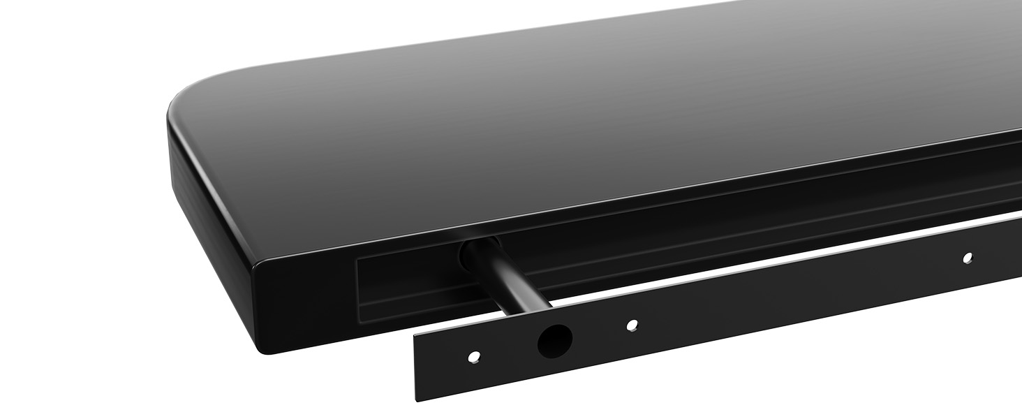 Набір з 3 настінних полиць Wandregal з дерева, чорного кольору - Плаваючі полиці з прихованим кріпленням для вітальні, спальні, кухні, для книг та декору