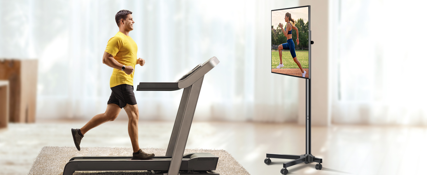 Підставка для телевізора XINLEI, телевізійна візок для телевізорів 13-50 дюймів, регульована висота, кут нахилу 30°, з колесами, VESA 200x200 мм, ML1350