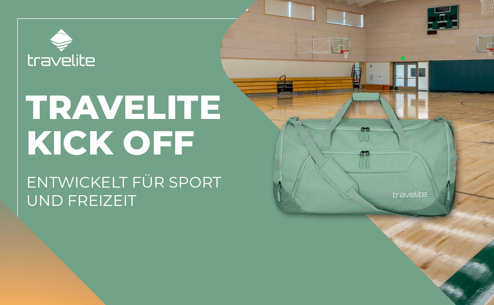 Дорожня сумка Travelite Kick Off L, 60 см, 73 л, велика спортивна сумка для подорожей, колір шалфей