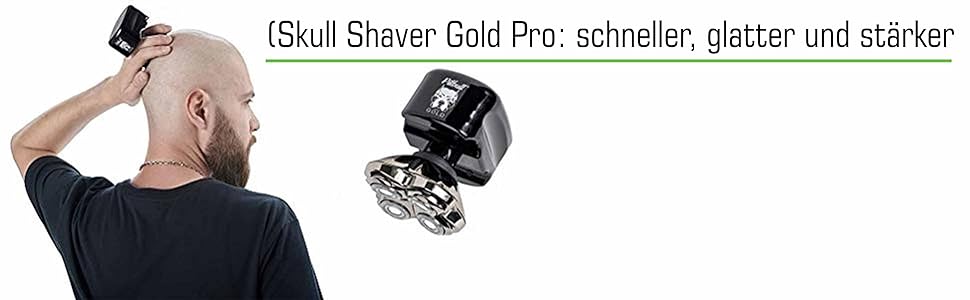 Чоловіча електробритва Skull Shaver Pitbull Gold Pro 4 голівки USB чорна