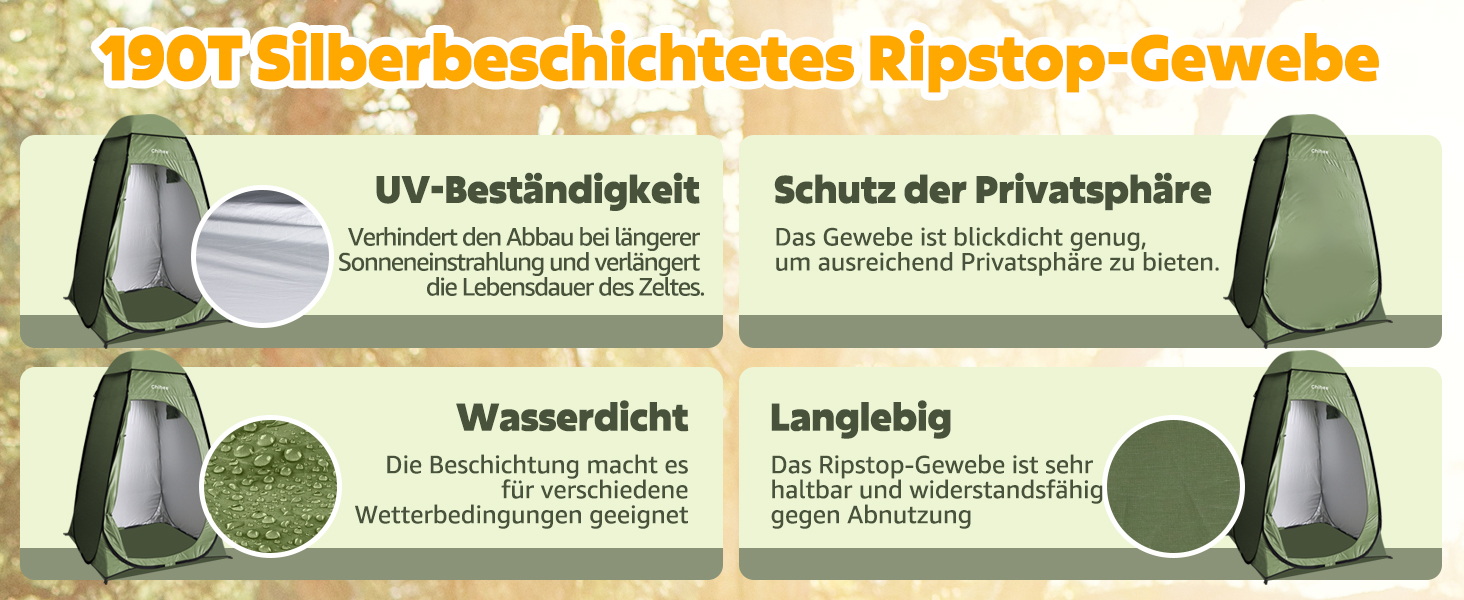 Зручне намет-роздягальня для кемпінгу та відпочинку на природі Chihee - розкладний туалет/душ, армійного кольору