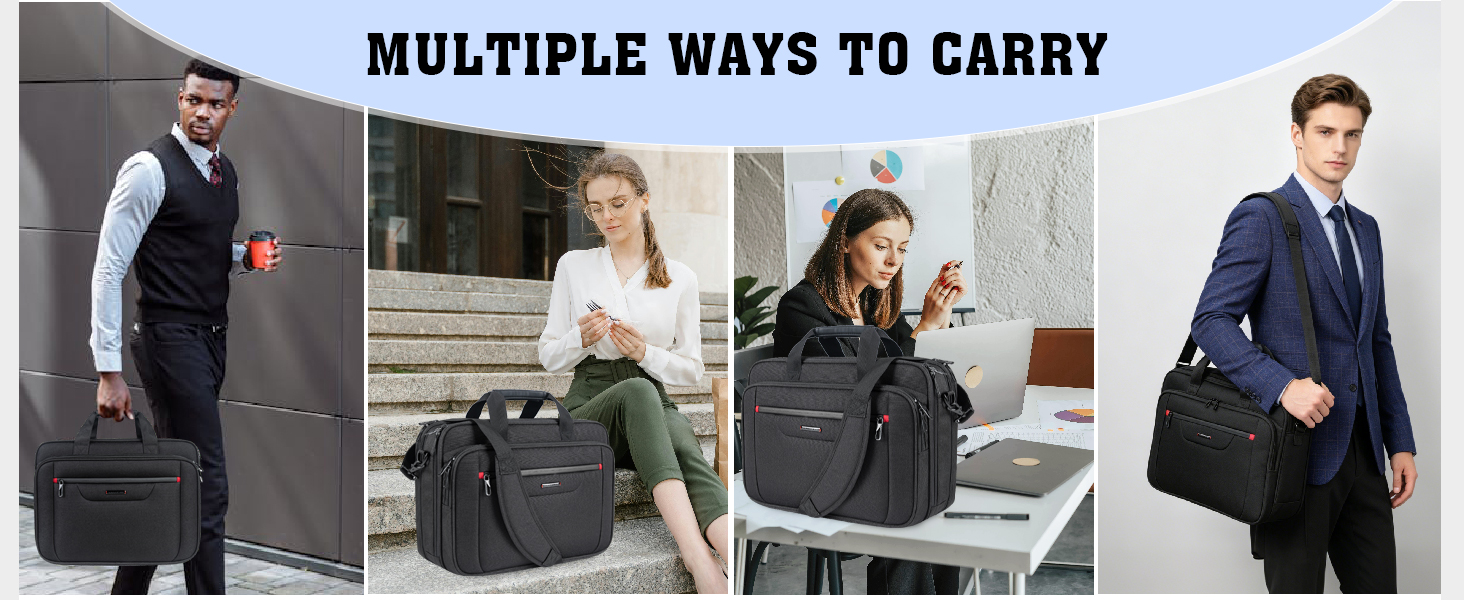 Сумка для ноутбука VANKEAN Premium Briefcase до 17.3 дюймів, чорно-червона