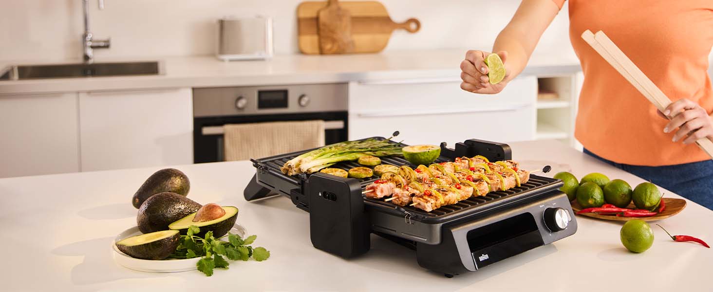 Електричний гриль Braun MultiGrill 7 CG7020: 3-в-1 (контактний гриль, BBQ, духовка), 2000W, велика площа (12 бургерів), планка & гриль, для дому, срібний