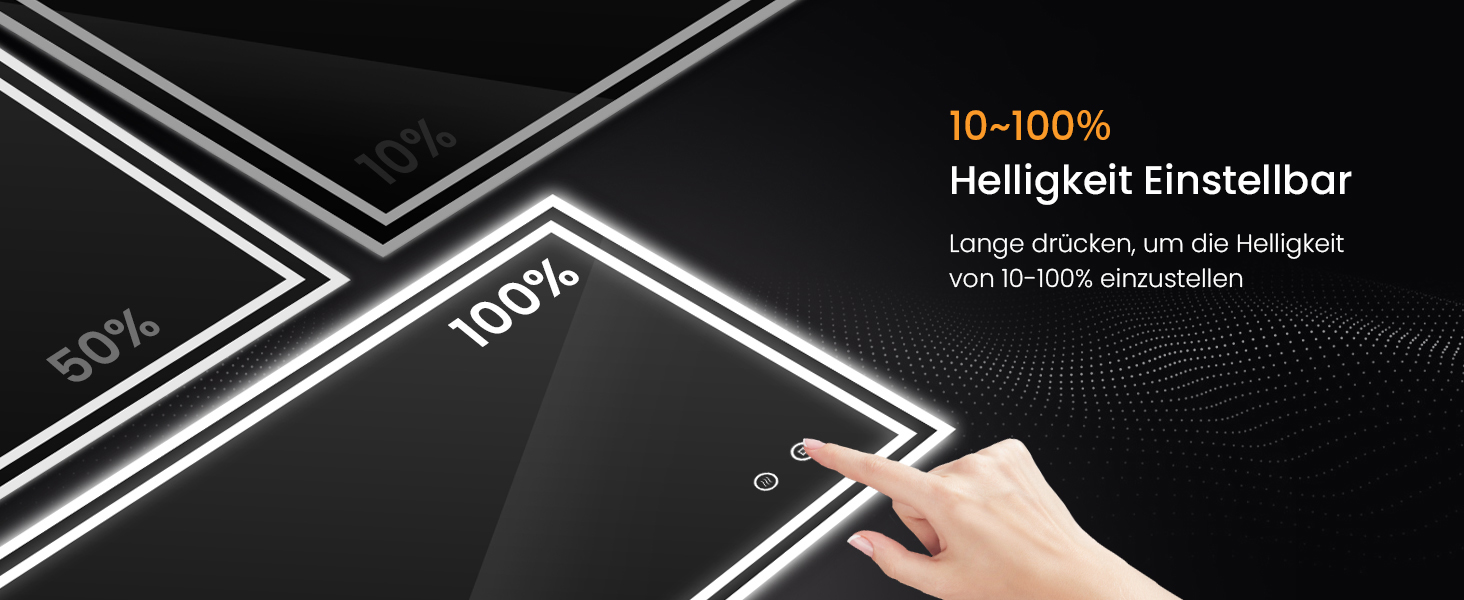 Дзеркало для ванної кімнати EMKE з підсвічуванням 50x60 см, антизапар, 2 кольори світла (тепле/холодне), LED, сенсорне керування