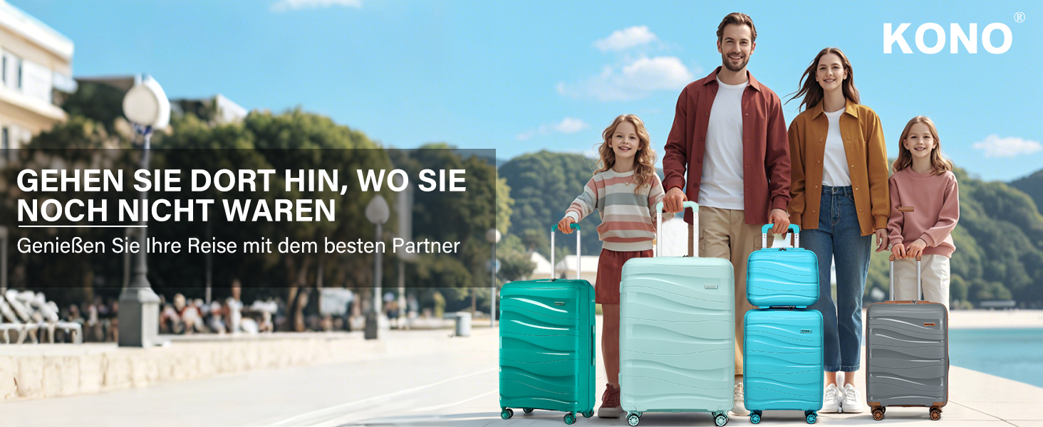 KONO Чемодан середнього розміру 65 см з поліпропілену з TSA замком, 65x46x26.5 см (Крем-білий)