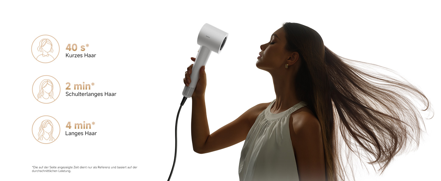 Високошвидкісний фен для волосся MOVA Turbo, 110 000 об/хв, 65 м/с, з іонізацією (200 млн негативних іонів), 8 режимів роботи, компактний та легкий (330 г)