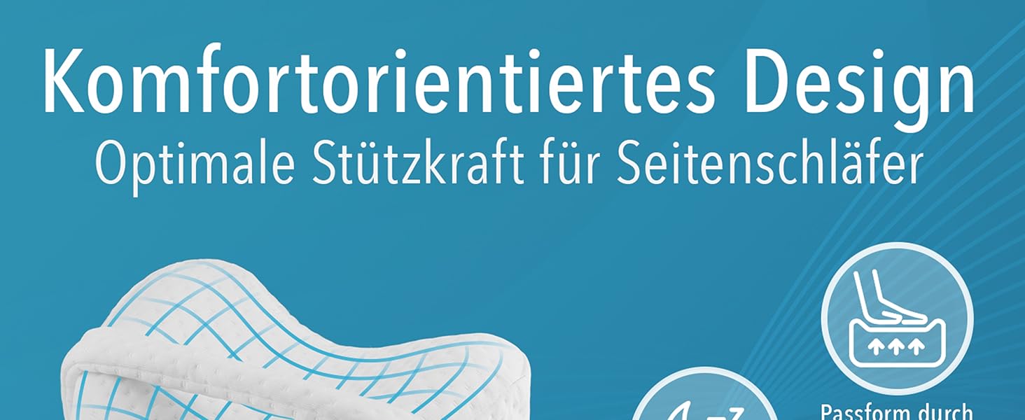 Подушка для сну між ніг Blumtal з піни Memory Foam для лежання на боку - сертифікат Oeko-TEX, ортопедична подушка при ішіасі, біла