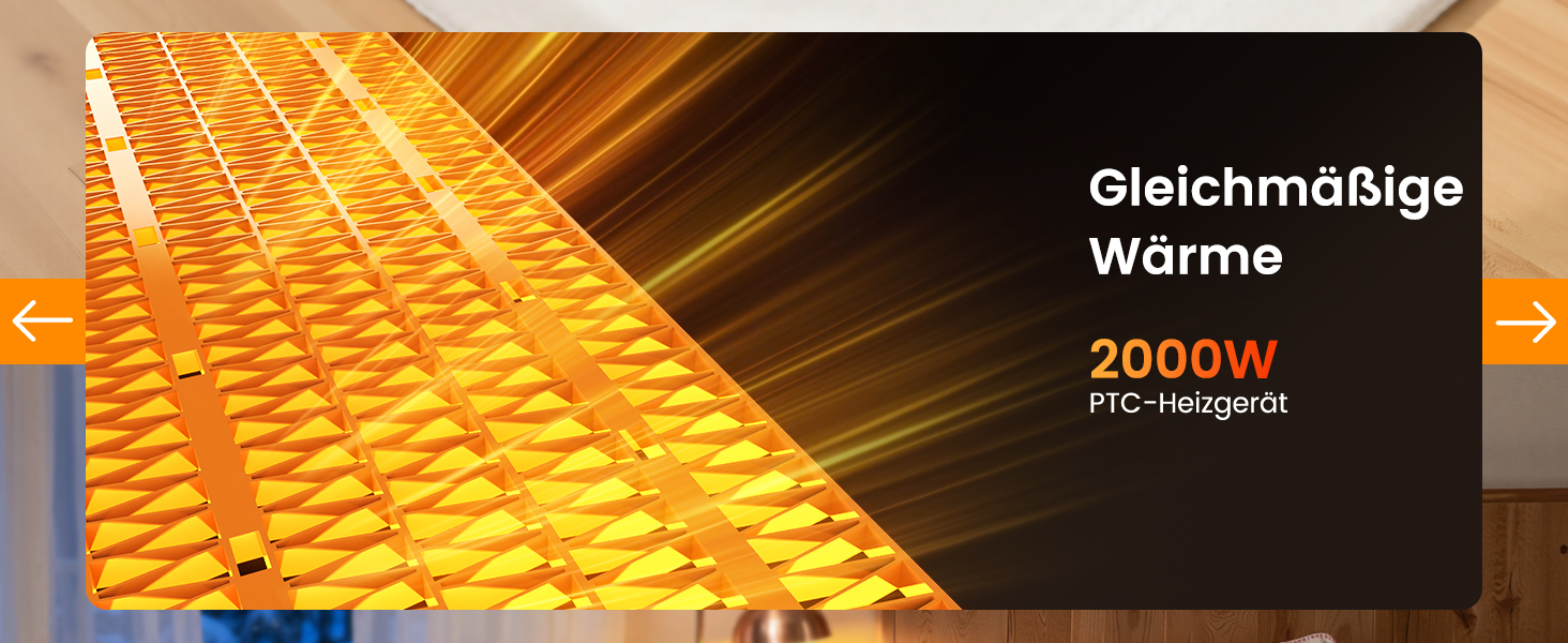 Електричний обігрівач 1500W з PTC-керамічним нагрівачем, портативний з термостатом та ECO-режимом, 4 режими, цифровий дисплей, таймер 12 годин, тихий (35dB), чорний (60см)