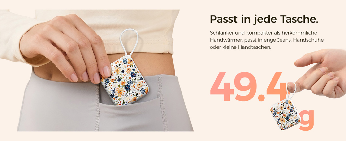 Електричні грілки для рук OCOOPA (2 шт.), 3 режими нагріву, 4000mAh, USB-зарядка, подарунок для жінок, для активного відпочинку