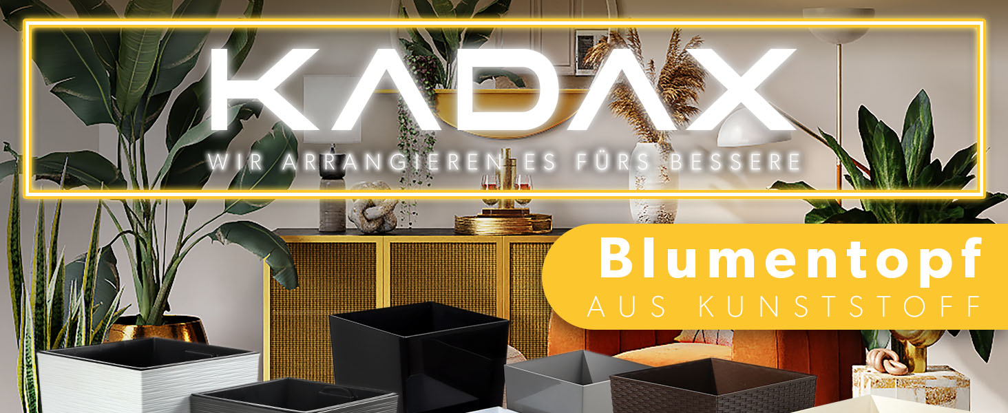 Набір з 3 горщиків для квітів KADAX, Мокко Ратан, 36/46,5/57,5 см, вологостійкий пластик