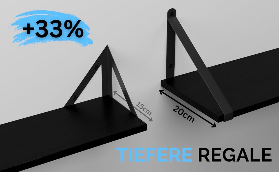 Настінні плаваючі полиці CASSA ZENO 80x20 см, дерев'яні полиці для книг у вітальню, спальню, офіс, кухню, чорна металева фурнітура