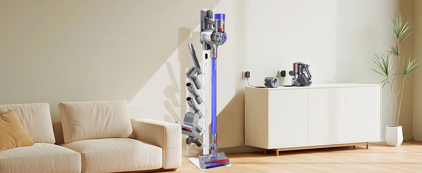 Підставка для пилососа OUTBROS для Dyson V15-V6, міцний металевий кронштейн, тримач для аксесуарів, білий