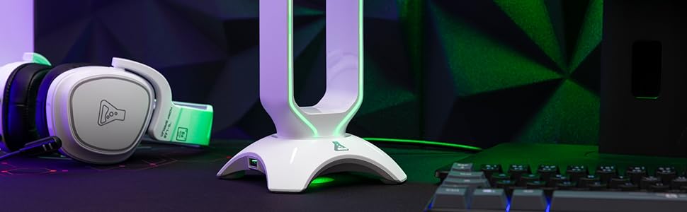 Ігрова підставка для навушників THE G-LAB K-Stand RADON - RGB, USB-концентратор, нековзна - для ПК PS4 Xbox