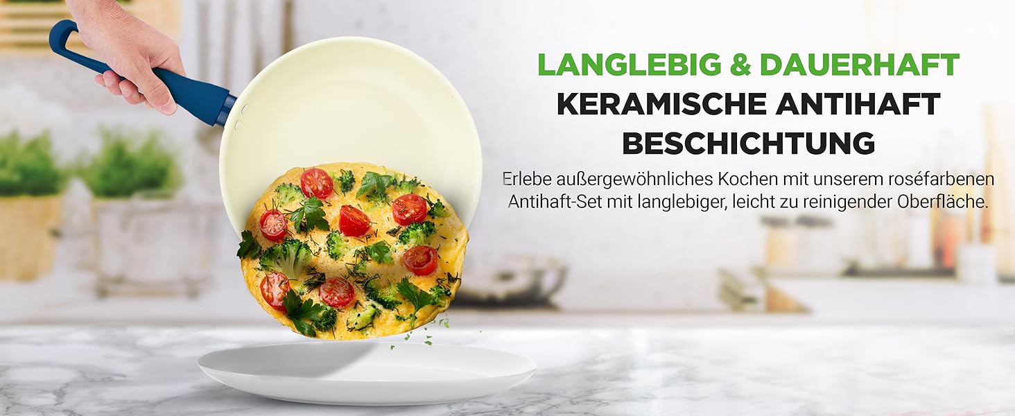 Набір посуду NutriChef 54 елементи: сковороди, каструлі, кухонні аксесуари, ножі, форми для випічки, для приготування здорової їжі (синій)