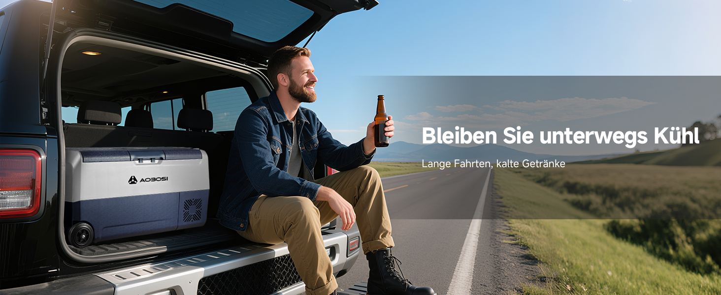 Автомобільний компресорний холодильник AAOBOSI 50л з Wi-Fi, 12/24V та 220V, -20°C для авто, кемпінгу, подорожей, двозонний, з регулюванням температури