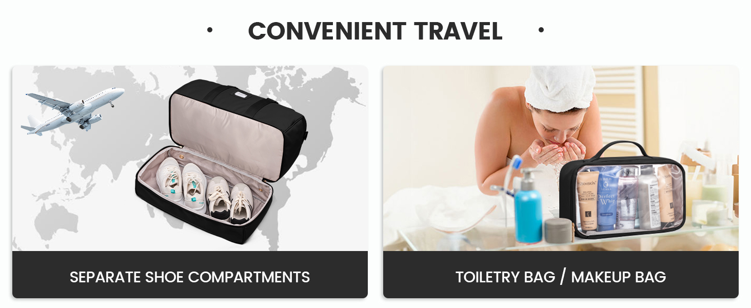 Спортивна сумка LOVEVOOK для жінок: дорожня сумка, weekender, з косметичкою, відділенням для взуття та мокрих речей, водонепроникна пляжна/басейнова/сауна сумка, ручна поклажа для подорожей, зелена