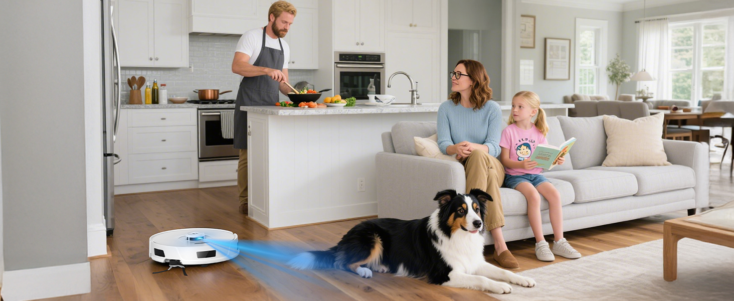 Робот-пилосос Redkey R11 з функцією миття, 20000Pa, док-станція 4L, захист від намотування волосся, LiDAR навігація, керування через додаток, для килимів та шерсті тварин