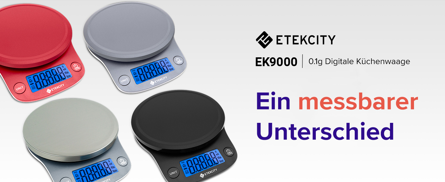Кухонні ваги Etekcity: цифрові, точність 1 г, до 10 кг, LED-дисплей, функція тарування, USB-зарядка, нержавіюча сталь (преміум-якість)