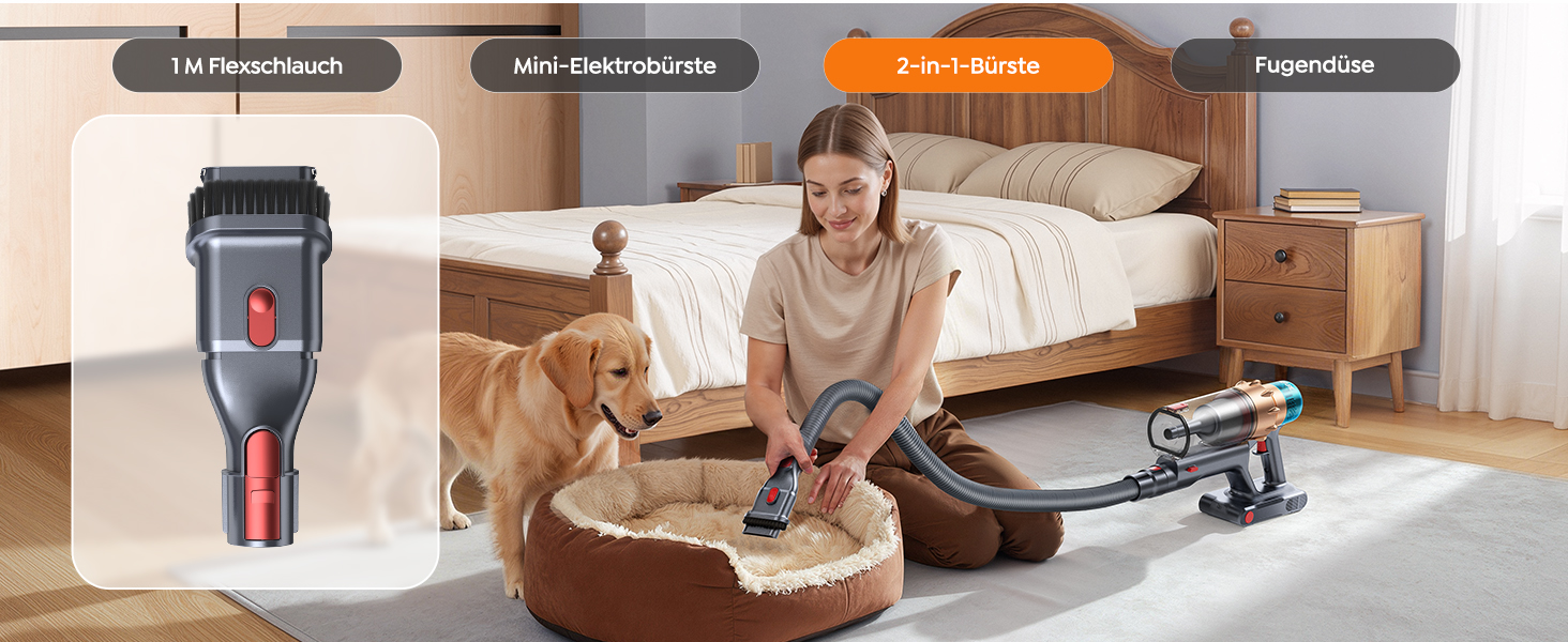 Акумуляторний пилосос SMOTURE 600W 50000Pa, бездротовий з міні-електрощіткою, для шерсті тварин, килимів, підлоги та авто - 65 хв роботи, сенсорний екран, функція ароматизації