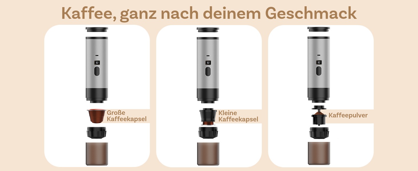 Портативна кавомашина MMOBIEL: електрична еспресо-машина з підігрівом, USB-C, для кави та капсул. Ідеально для подорожей, кемпінгу, дому, офісу. Білий колір + підставка