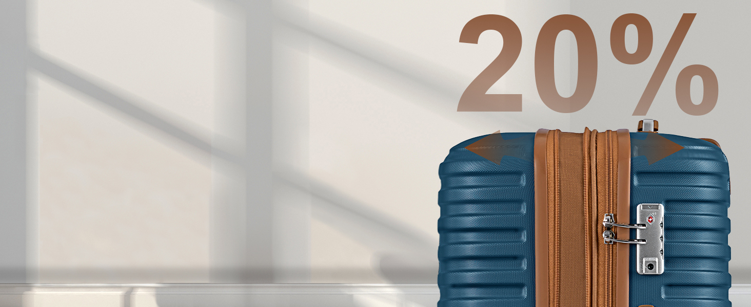 Набір валіз Joyway 6шт з жорстким корпусом, beauty-кейс, косметичка, 4 колеса, TSA-замок, морсько-коричневий (блакитний/коричневий), набір ручної поклажі 4шт