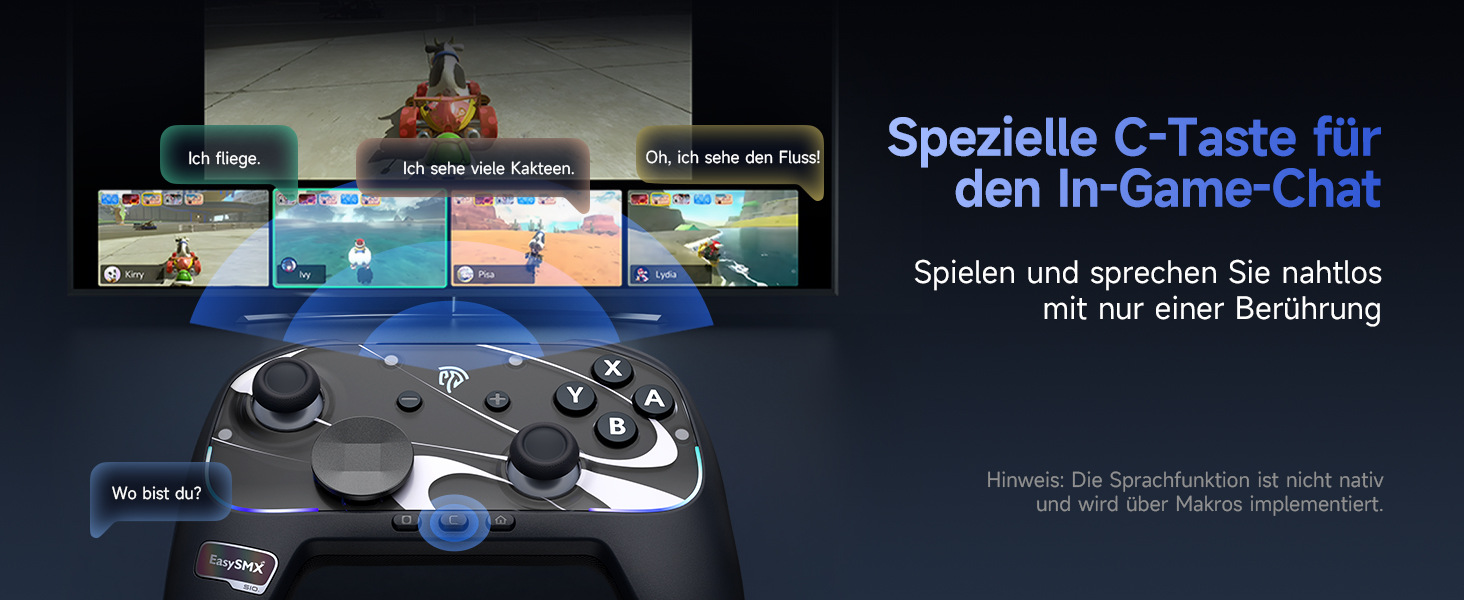 Контролер EasySMX S10 для Switch 2: Wake-up, Joystick, NFC, 1200mAh, знімний D-Pad, магнітні панелі, чорний