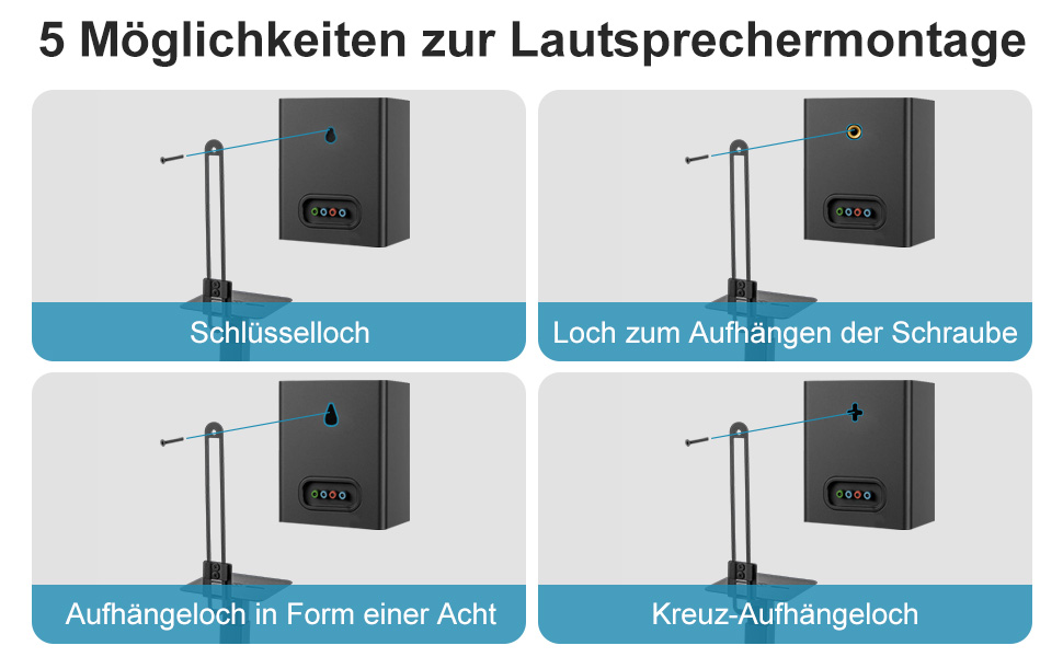 Підставка для акустики Dhouse, регульована висота, універсальна, поворотна на 360°, чорна (1 шт.)