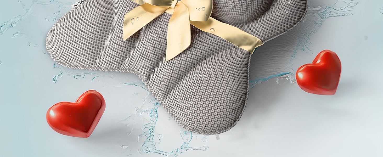 Подушка для ванни XXL преміум-якість сірого кольору | Додаткові подушки для шиї та плечей | Швидковисихаюча, пральна подушка для ванни з 4 великими присосками | Подушка для ванни XX-Large сіра