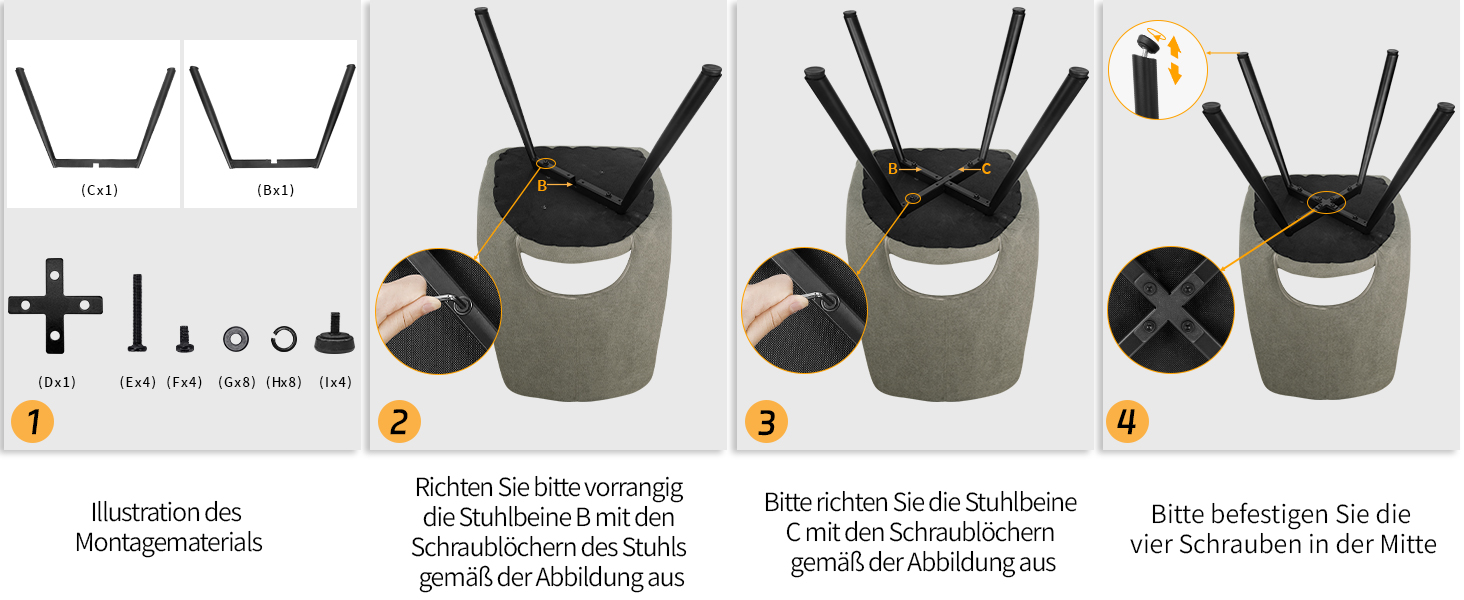 Набір обідніх стільців, 180° обертання, кухонний стілець, стільці для туалетного столика з імітацією бавовни-кашеміру, сучасний м'який стілець для вітальні з металевими ніжками (2 не обертаються, сіро-зелений)