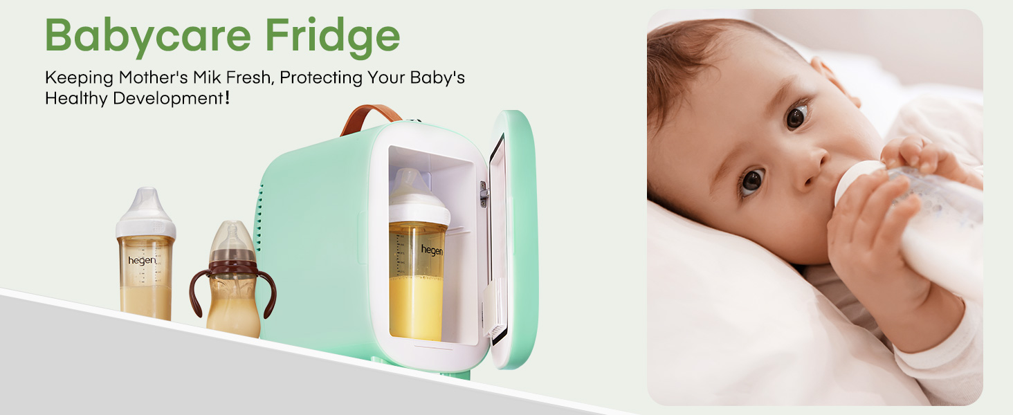 Міні холодильник FOHERE 5 літрів / 6 банок, USB живлення, 220V AC/12V DC, для напоїв та догляду за шкірою, білий (зелений)