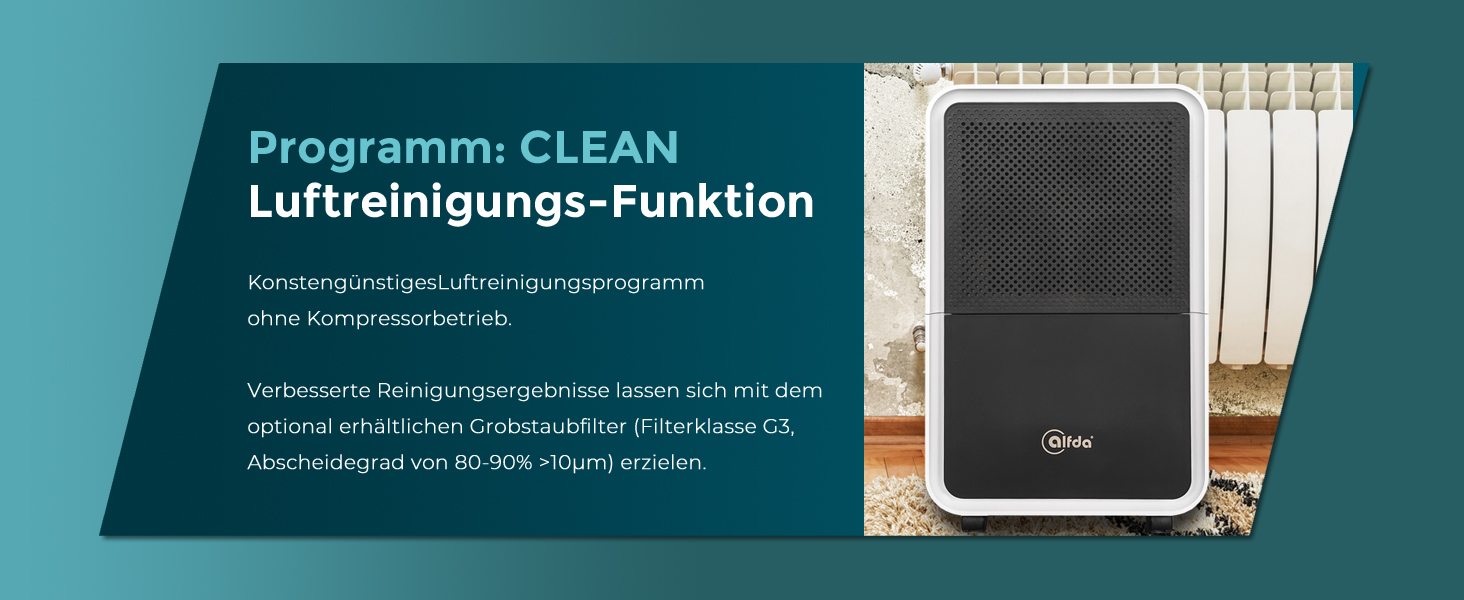 Електричний осушувач повітря AEF2000 - 20 л/день, до 30 м², тихий, з автовимкненням, гігростат, сенсорне дисплеї - для спальні та ванної кімнати