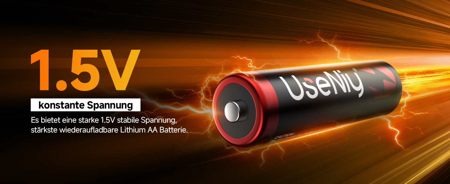 Набір акумуляторів UseNiy AA 1.5V Lithium (8 шт.) з зарядним пристроєм на 8 слотів, чорний