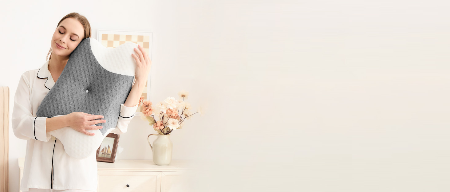 Ортопедична подушка для шиї з Memory Foam - ергономічна подушка для сну, що знімає біль у шиї, регульована за висотою для тих, хто спить на боці, з дихаючою обшивкою для комфортного сну (Біла, 40 x 66 см)