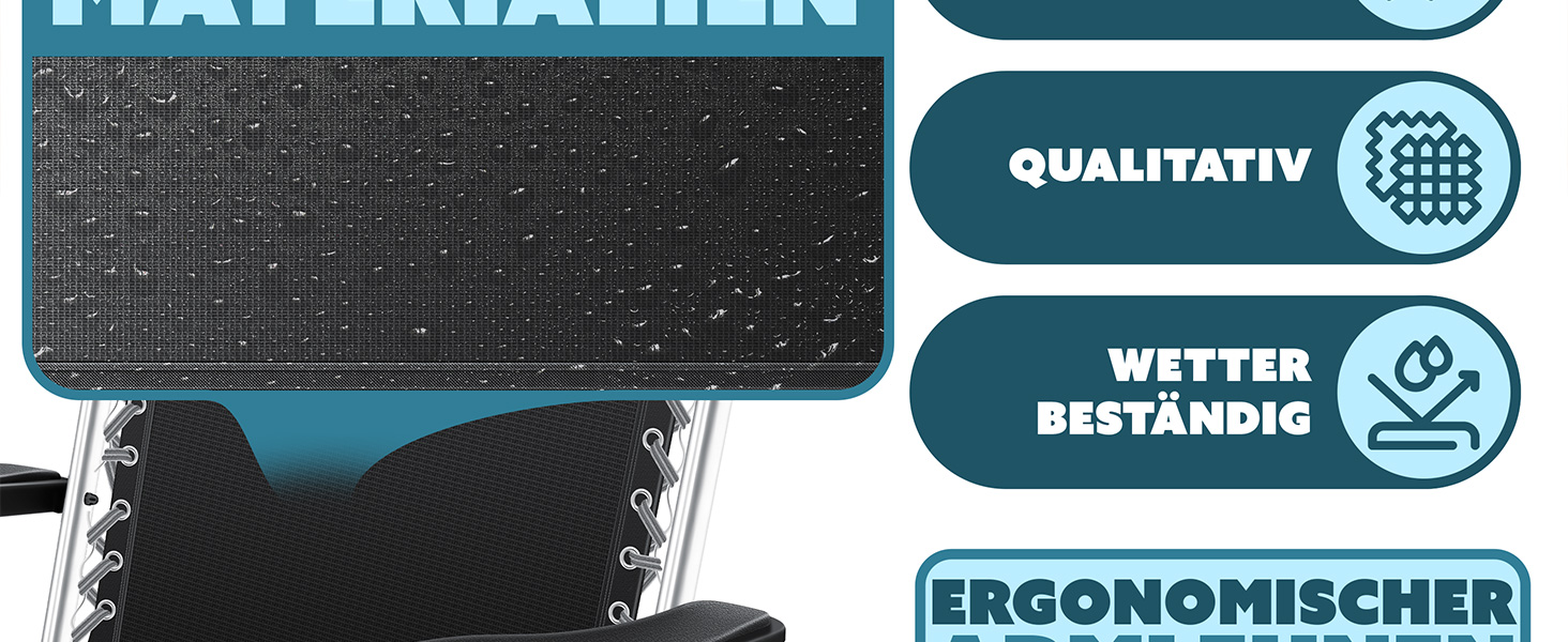 Шезлонг KESSER® для саду, широке лежаче місце, стійкий до погодних умов, витримує до 200 кг, ергономічна спинка з регулюванням, подушка, підголівник, тримач для напоїв, підлокітники та бічна кишеня, антрацит